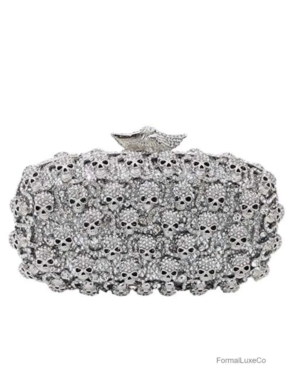 Skull Rhinestone Crystal Clutch Purse Evening Bag